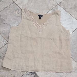 Valerie Stevens Women's Beige Sleeveless Blouse